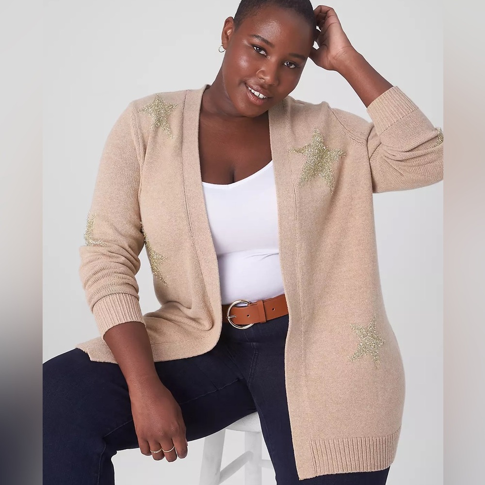 NWT Lane Bryant ⭐️ Classic Open-Front Star Cardigan Plus 18/20